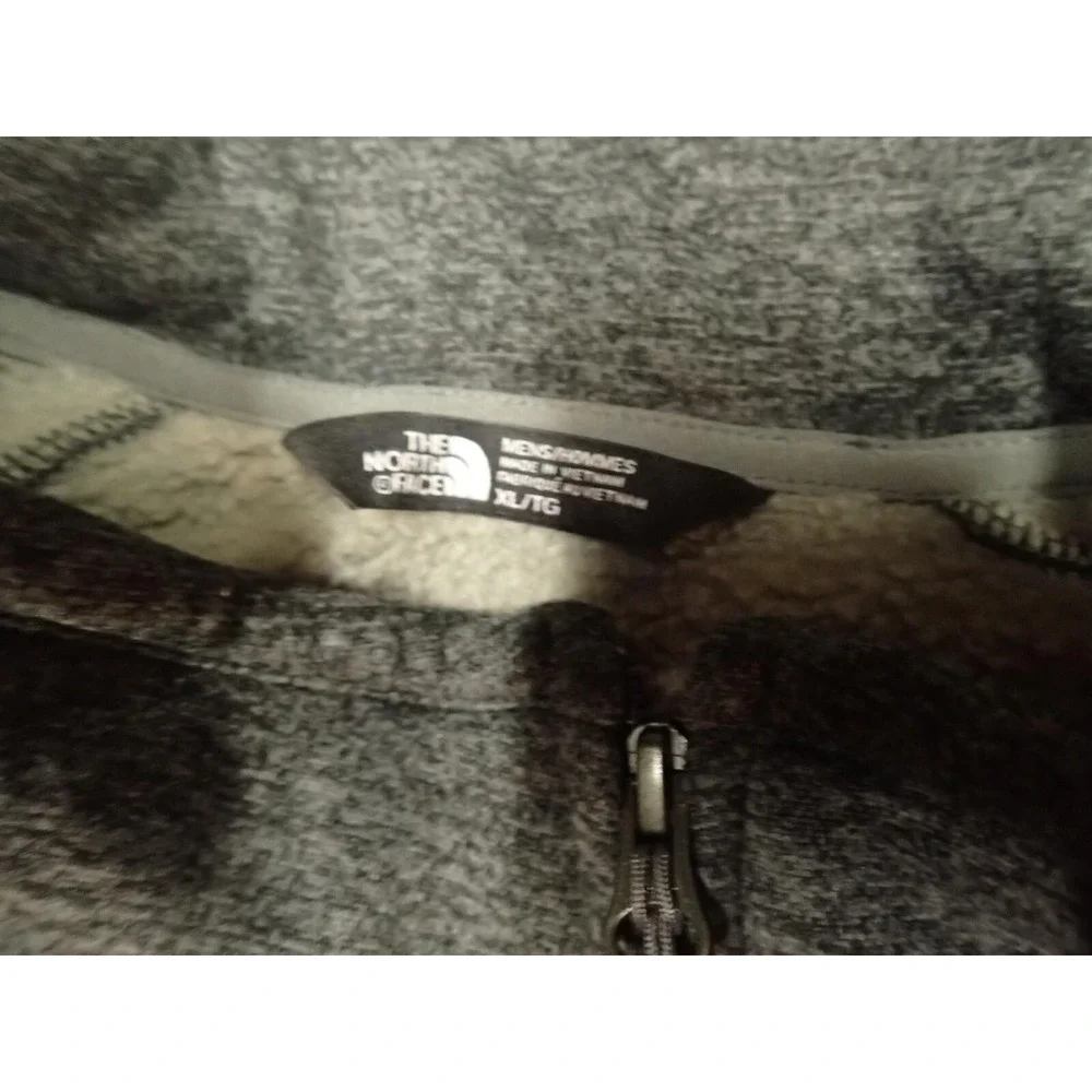 The North Face Fleece Jacket Mens XL Gray Excellent Sherpa Lined Full Zip Mock